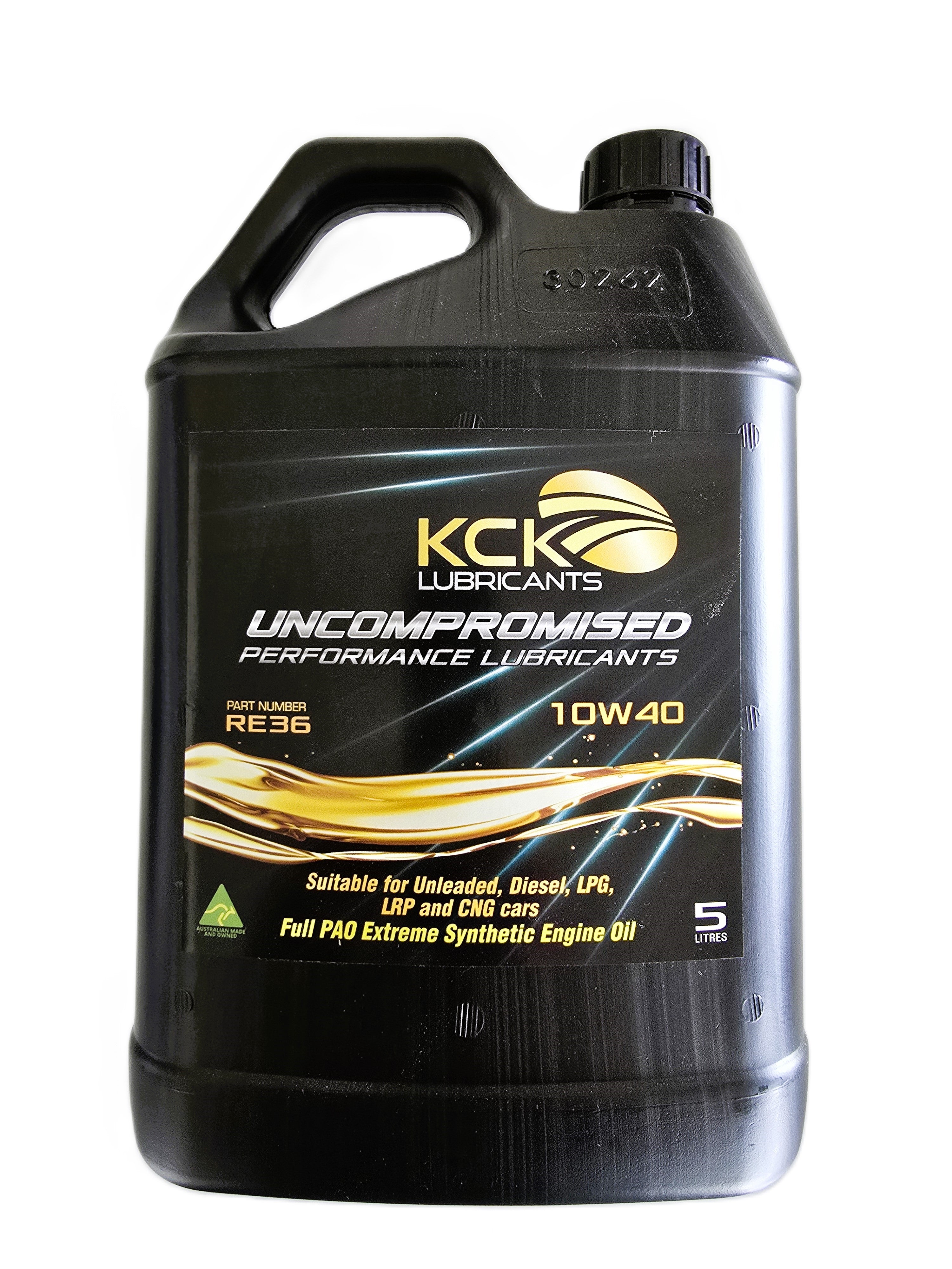 KCK Lubricants Extreme 10W-40 PAO Racing Engine Oil—a full PAO synthetic 10W40 motor oil - 5l bottle front