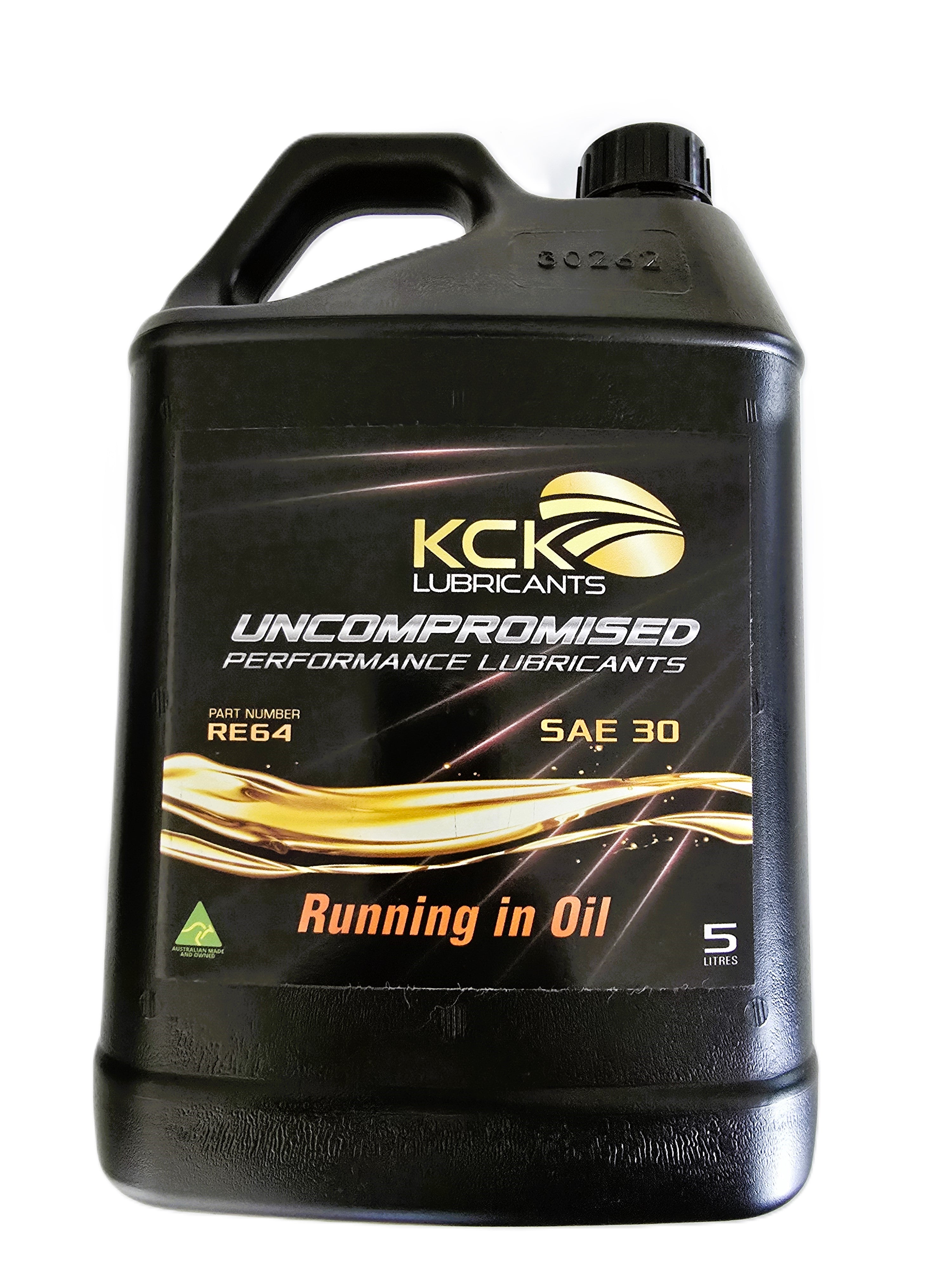 KCK Lubricants 30W Running In Engine Oil is a premium mono-grade SAE 30 engine oil - 5l bottle front