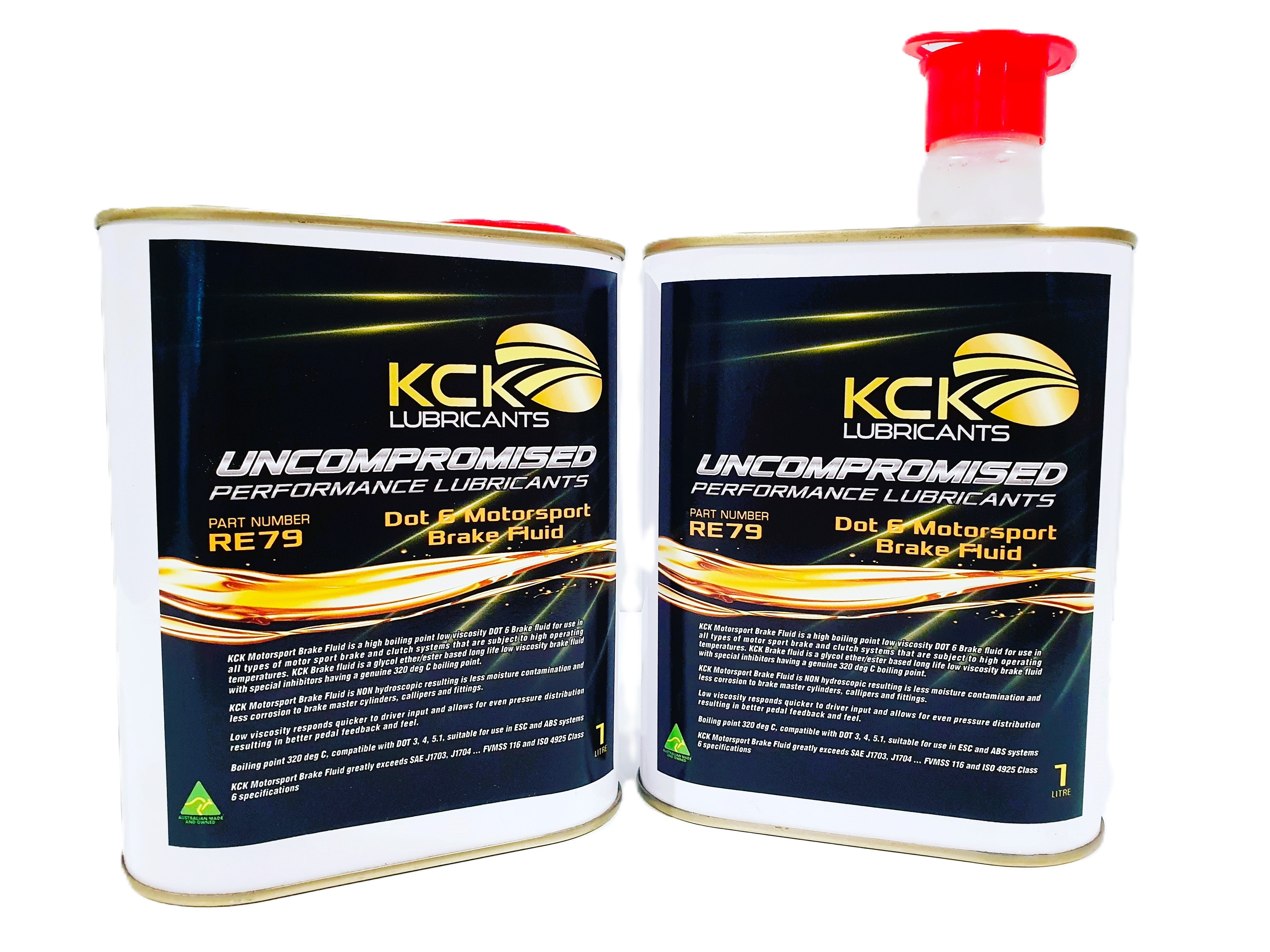 KCK Lubricants DOT 6 Racing Brake Fluid is an ultra-high boiling point, low-viscosity brake fluid engineered for motorsport brake and clutch systems - 1l bottle front