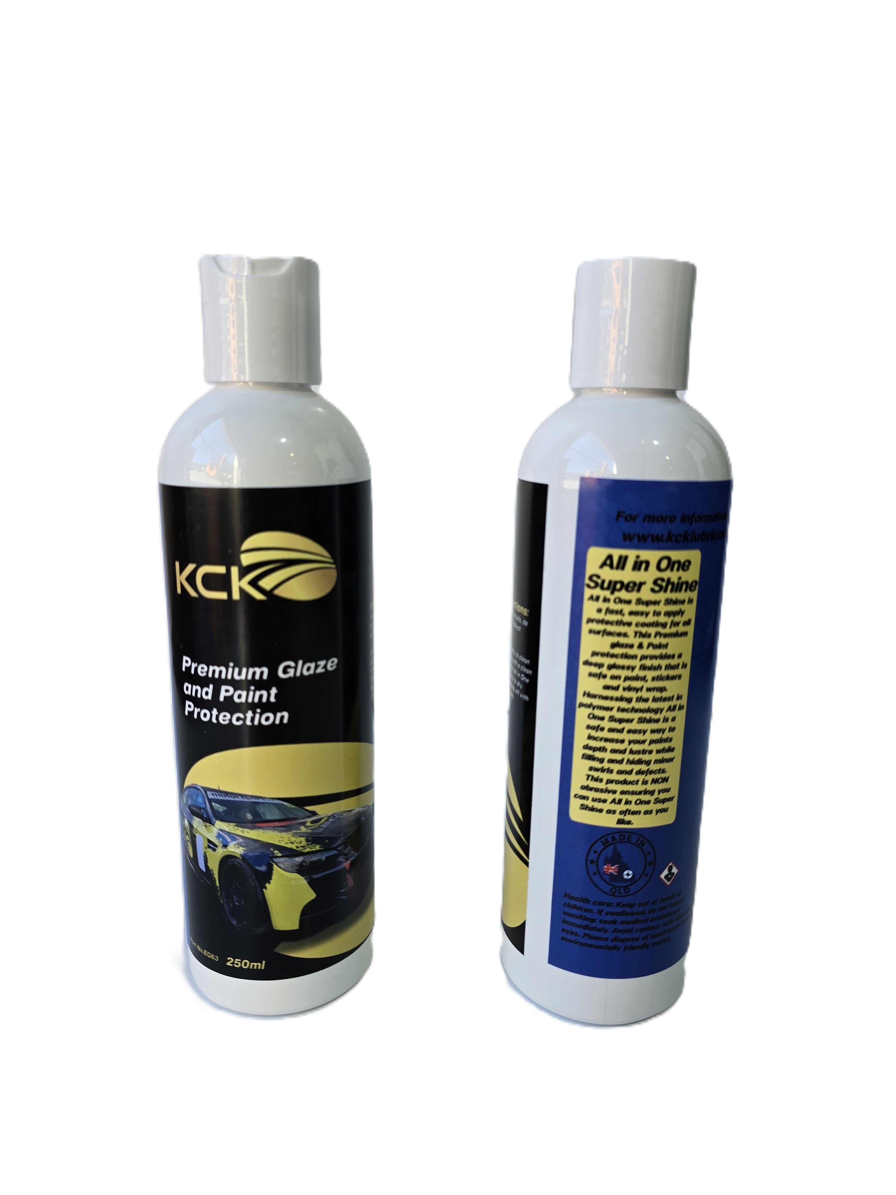 KCK Lubricants All in One Super Shine premium glaze and paint protection - 250ml bottle rear