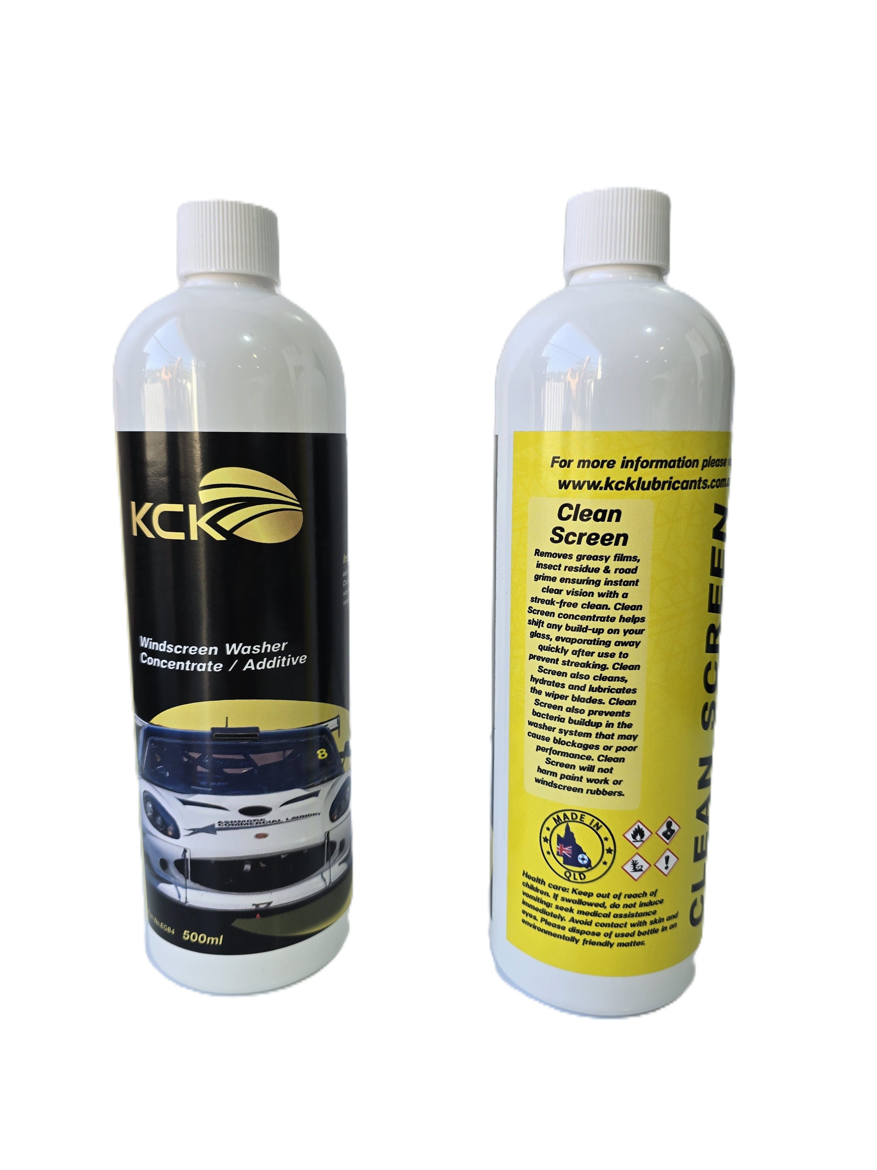 windscreen washer fluid KCK Lubricants 500ml bottle rear