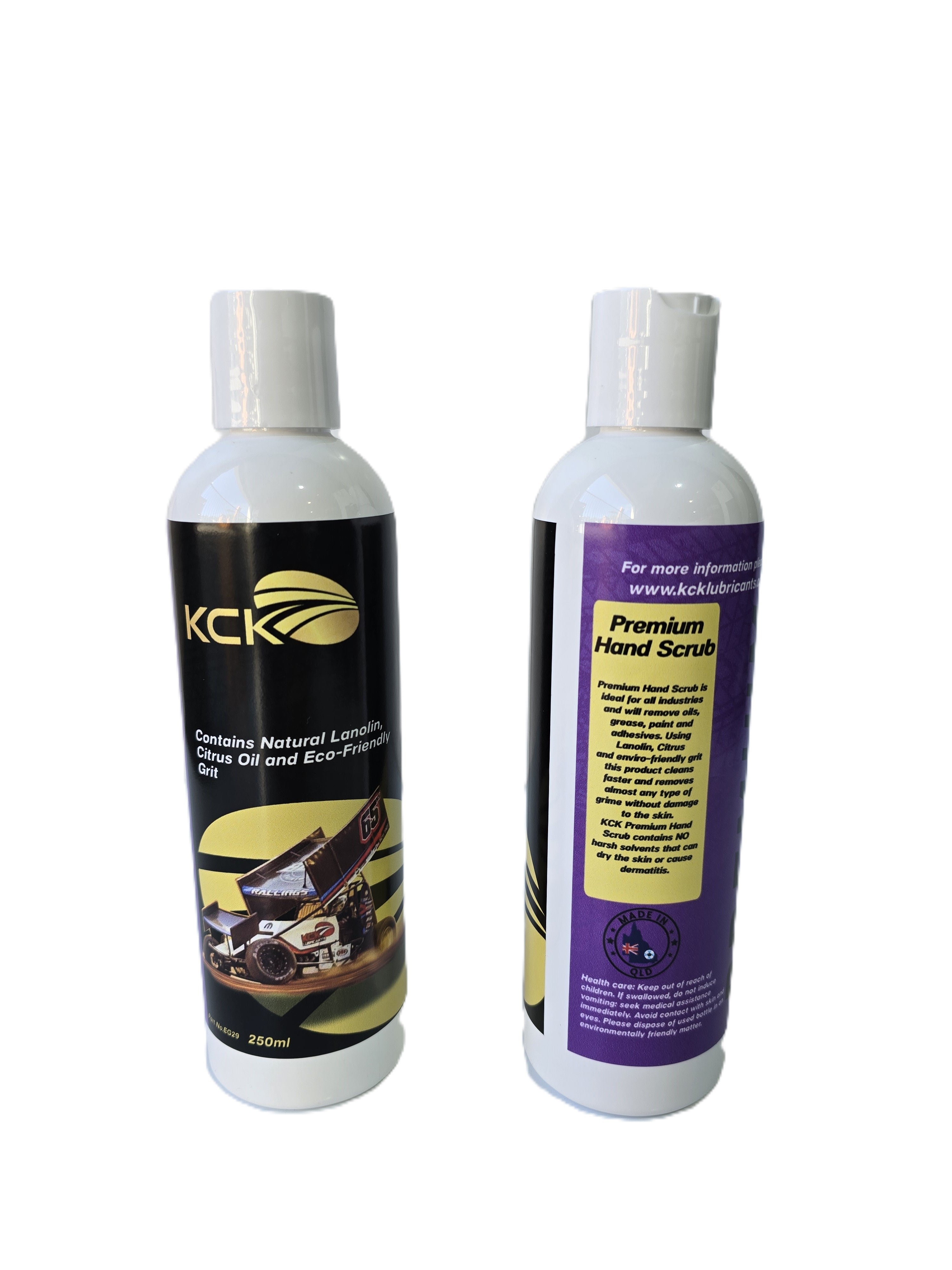 KCK Lubricants Premium Hand Scrub hand cleaner hand wash - 250ml bottle rear