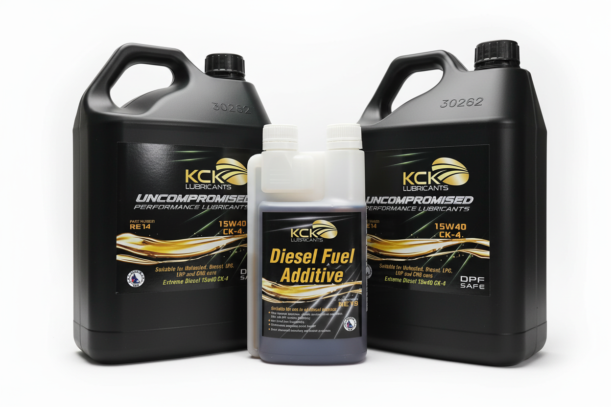 KCK Lubricants Diesel Power Pack — 2x 15w40 CK-4 Diesel Engine Oil (5L) and Diesel Fuel Additive (500ml)
